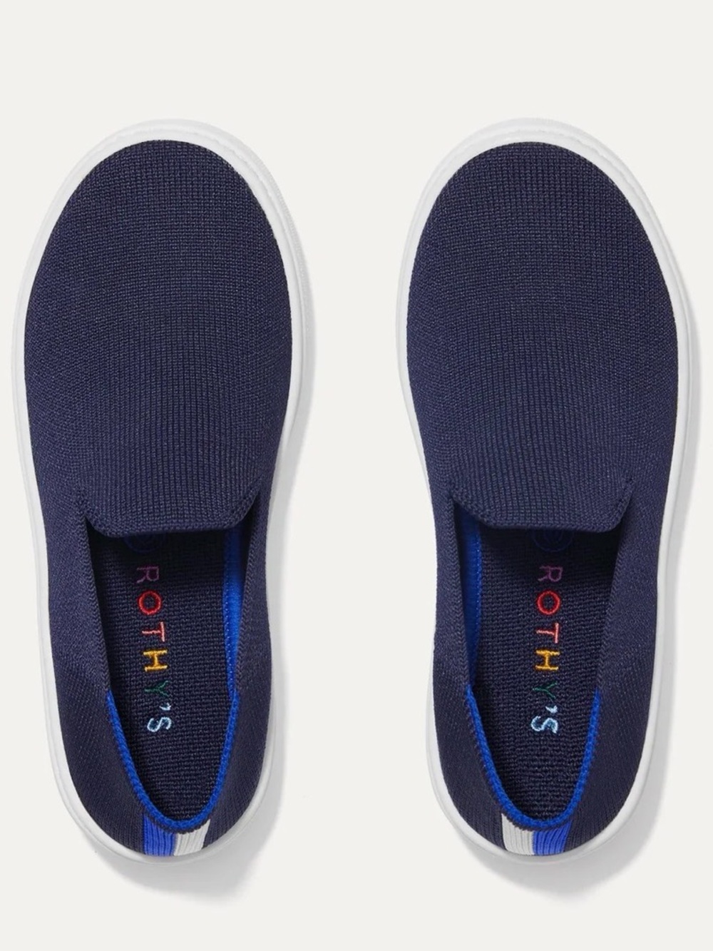Rothy's Kid’s Slip-On Knit Sneakers — Navy with White Sole Brand New!